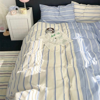 Asymmetrical Stripe Duvet Cover Set