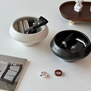 Ceramic Round Deep Bowl Accessory Tray