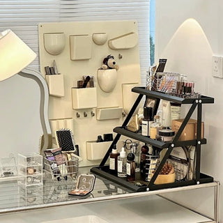Three-tiered Perfume & Cosmetics Display Iron Storage Open Rack