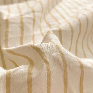 Beige pinstripe pattern duvet cover set bed cover all seasons year-round
