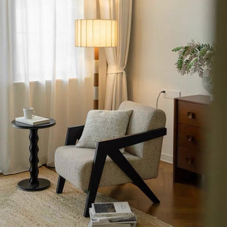 Black Wave Leg Round Compact Side Table
