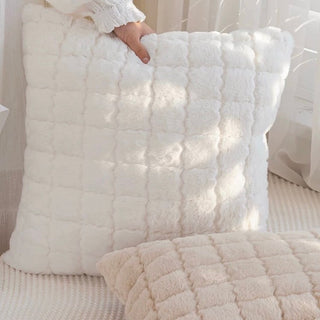 Faux Fur Grid Cushion Cover  45 x 45 cm