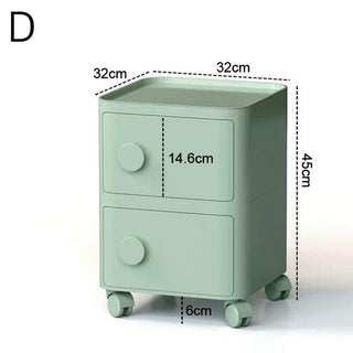 Castered Square Two-Tier Storage Rack Side Table
