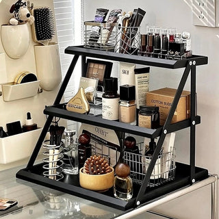 Three-tiered Perfume & Cosmetics Display Iron Storage Open Rack