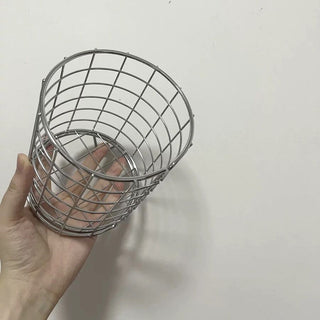 Wire storage basket with legs silver basket small item holder
