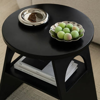 Round Open Storage Iron Side Table  Magazine Rack