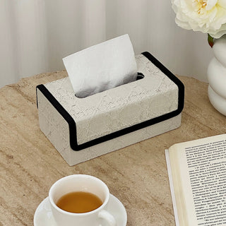 Faux Leather Piping Modern Tissue Case
