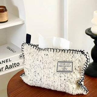 Tweed stitch knit tissue case cover hanging