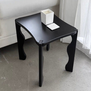 Black Wave Leg Square Compact Side Table