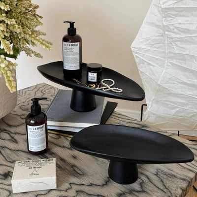 Asymmetrical Footed Accessory Tray 2 Sizes  Compote Fruit Tray