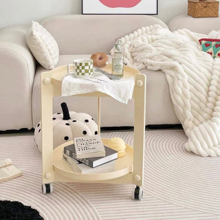 Round Tray Tier Side Table Storage Wagon
