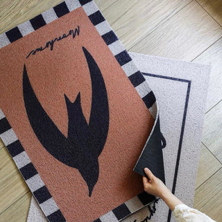 Swallow pattern entrance mat 60x90 mud-removing mat brown