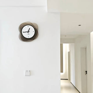 Brown Acrylic Curved Layered Clock Wall Clock