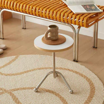 Stainless steel twisted leg round mini side table