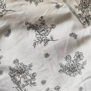 Flower Pattern Black Frill Monotone Duvet Cover Set  All Season
