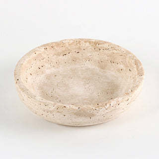 Travertine Round Natural Tray Natural Marble