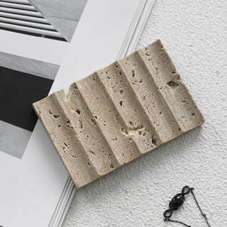 Travertine Wavy Tray Natural Marble Soap Dish