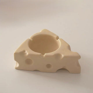 Cheese motif candle holder with tray