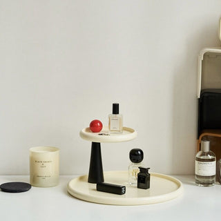 Movable Two-Tier Round Accessory Tray