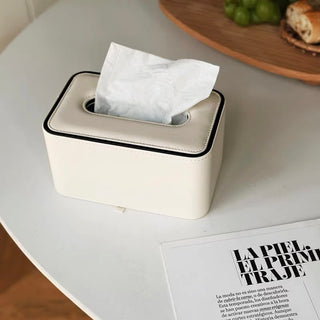 FauxLeather Simple Tissue Case White