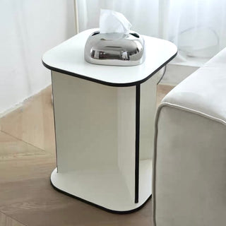 way Black Edge Magazine Rack Side Table Storage White Monotone