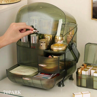 Green Portable Cosmetic Box Makeup Storage