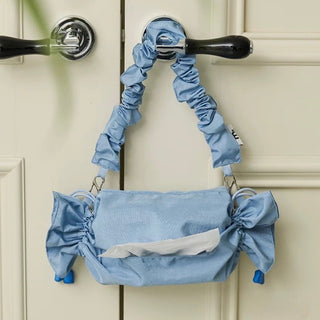 Candy motif gathered tissue case bag hanging water repellent.