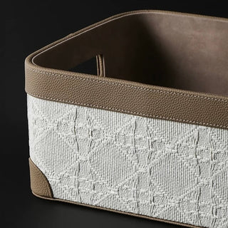 Leather Jacquard Storage Box  Basket Accessory Case