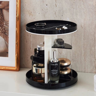 360 Degree Rotating Acrylic Round Cosmetic Storage Rack Makeup and Perfume Storage Tray