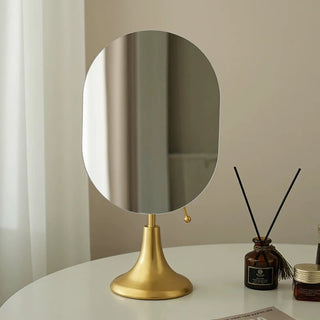 Adjustable Angle Oval Tabletop Stand Mirror