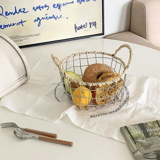Handled Iron Mini Basket Storage Basket