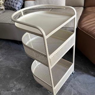 Caster-equipped Arch Three-Tier Storage Wagon  Side Table