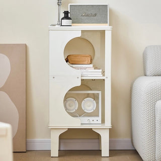 Legged Curved Three-Tier Storage Display Rack Side Table