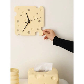 Cheese motif ceramic clockin  wall clock