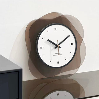 Brown Acrylic Curved Layered Clock Wall Clock