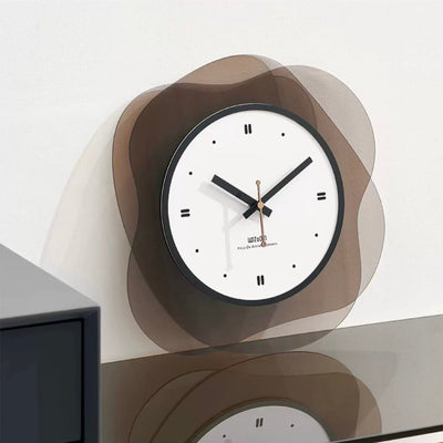 Brown Acrylic Curved Layered Clock Wall Clock