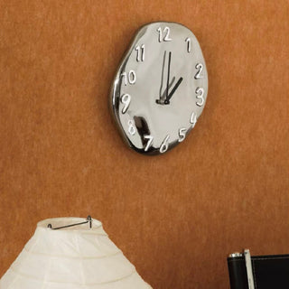 Silver Ceramic 3D Dial Round Clock  Wall Clock