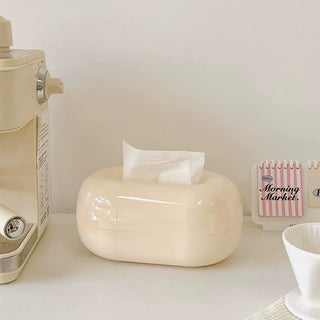 Round Silhouette Cream Color Tissue Case  Tissue Box