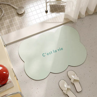 Simple Lettering Color Wave Bath Mat 50x80cm  Quick Drying