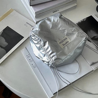 Silver Metallic Gathered Tissue Case