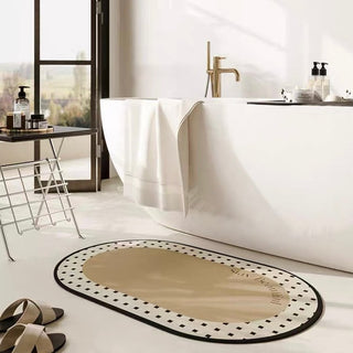 Monochrome Oval-shaped Mat 50x80cm 4 types  Quick-drying