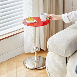 Silver Leg Round Compact Mini Side Table