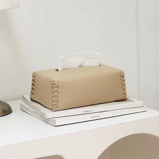 Side Stitch Faux Leather Tissue Case