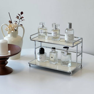 Desktop display two-tier storage rack