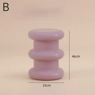 Chubby Round Three-Tier Side Table Stool   in
