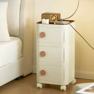 Castered Square Three-Tier Storage Rack Side Table