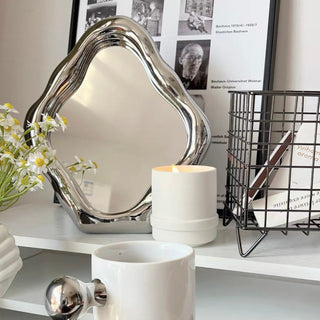 Silver nuance frame mirror tabletop or wall-mounted mirror.