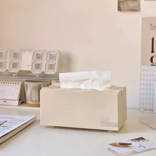Wavy Cream Color Tissue Case Tissue Box