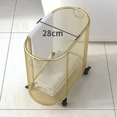 Gold Oval Wire Laundry Basket