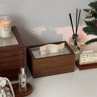 Thimble Wood Clear Acrylic Tissue Case Tissue Box